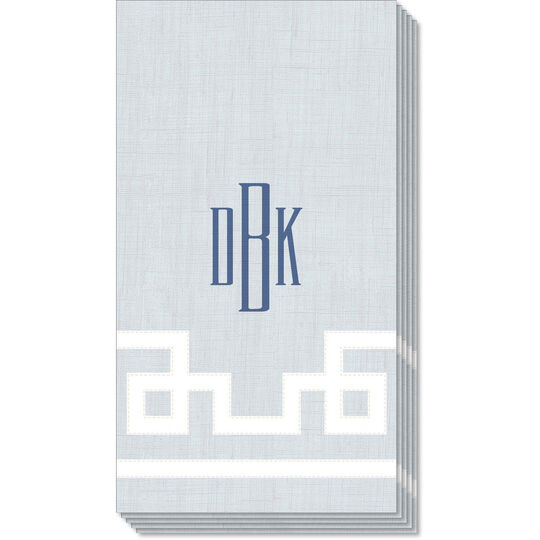Silver Greek Key Caspari Guest Towels